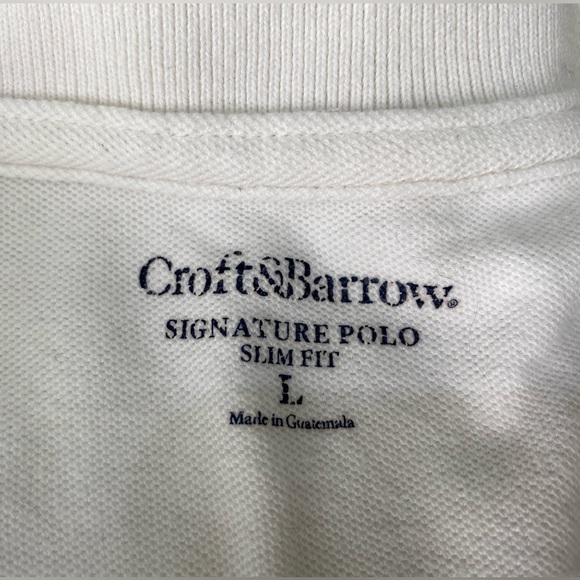 Slim Fit White Polo Shirt - business-casual, social size large - Picture 12 of 15